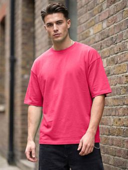 LEOTUDE - Men's Pink Oversized T-Shirt