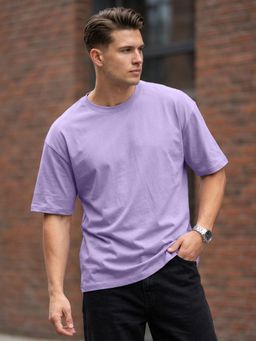 LEOTUDE - Men's Purple Oversized T-Shirt