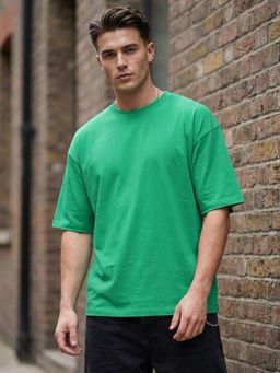 LEOTUDE - Men's Green Oversized T-Shirt