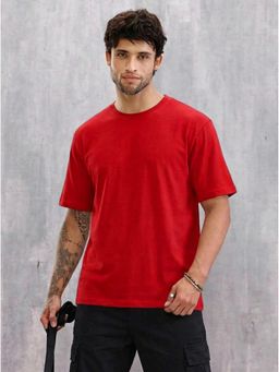 LEOTUDE - Men's Red Oversized T-Shirt