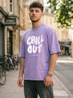 LEOTUDE - Men's Purple Oversized T-Shirt