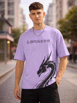 LEOTUDE - Men's Purple Oversized T-Shirt