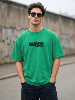 LEOTUDE - Men's Green Oversized T-Shirt