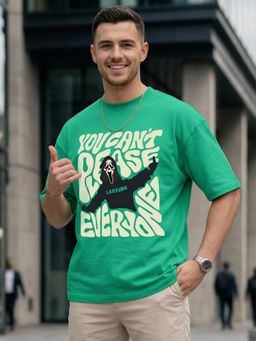 LEOTUDE - Men's Green Oversized T-Shirt