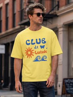 LEOTUDE - Men's Yellow Oversized T-Shirt
