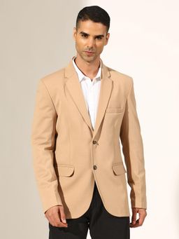 SHOWOFFFF - Men's Brown Single-Breasted Blazer with Notched Lapel