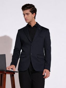 SHOWOFFFF - Men's Navy Blue Single Breasted Tailored Fit Blazer