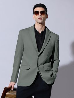 SHOWOFFFF - Men's Green Single Breasted Tailored Fit Blazer
