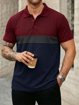 LEOTUDE - Men's Navy Blue Polo T-Shirt