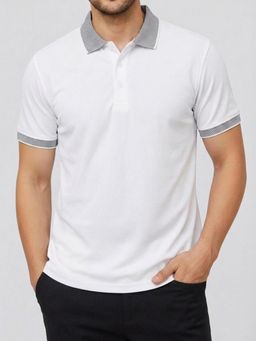 LEOTUDE - Men's White Polo T-Shirt