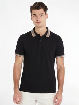 LEOTUDE - Men's Black Polo T-Shirt