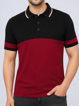 LEOTUDE - Men's Maroon Polo T-Shirt