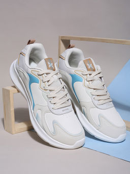 Xtep - Men Wear Resistance Running Shoes Off White & Blue