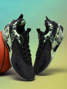 Xtep - Men Levitation 7 Lightweight Textile Super Grip Basketball Shoes Black & Green