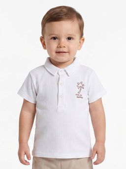 MINI KLUB - Boys White Cotton Polo T-shirt