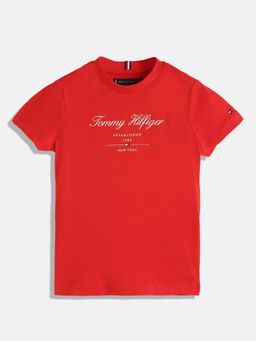 Tommy Hilfiger - Boys Red Cotton T-Shirt