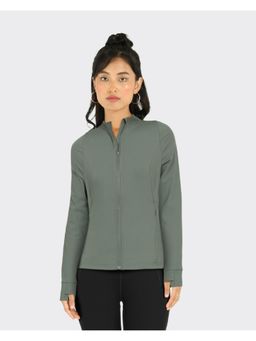 Blissclub - Body Shaping Snug Fit Green Jacket for Yoga
