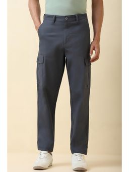 Allen Solly - Grey Textured Regular Fit Trousers