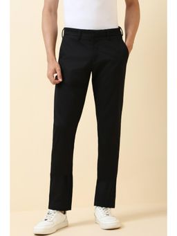 Allen Solly - Black Solid Slim Fit Trousers