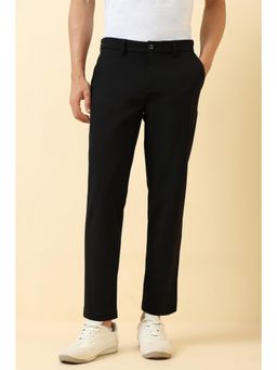 Allen Solly - Black Solid Regular Fit Trousers