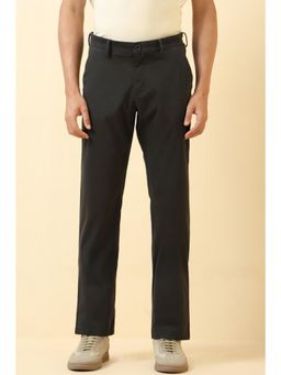 Allen Solly - Charcoal Solid Regular Fit Trousers