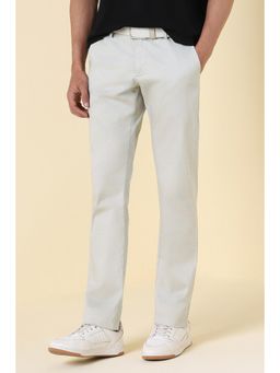 Allen Solly - Grey Textured Slim Fit Trousers