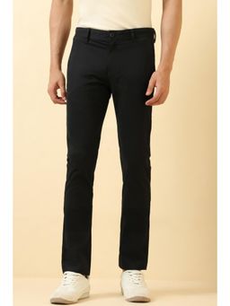 Allen Solly - Black Solid Slim Fit Trousers