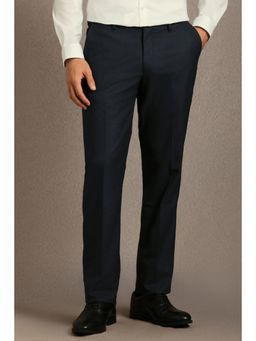 Louis Philippe - Charcoal Textured Slim Fit Trousers