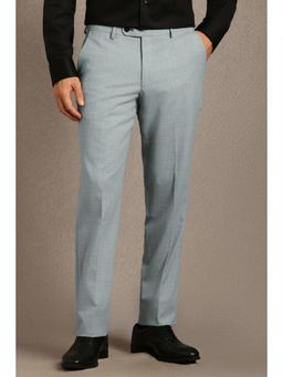 Louis Philippe - Grey Textured Slim Fit Trousers