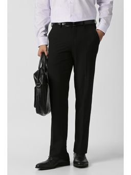 Van Heusen - Black Solid Slim Fit Trousers