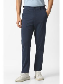 Van Heusen - Navy Blue Solid Slim Fit Trousers