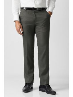 Van Heusen - Grey Textured Slim Fit Trousers