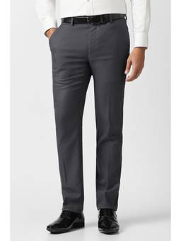 Van Heusen - Grey Textured Slim Fit Trousers