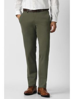 Van Heusen - Olive Solid Slim Fit Trousers