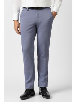 Van Heusen - Blue Textured Slim Fit Trousers