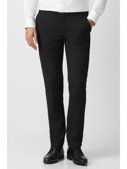 Van Heusen - Black Textured Slim Fit Trousers