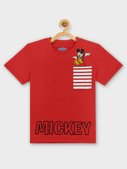 Kidsville - Mickey & Friends Featured T-Shirt for Kids Boys-Red
