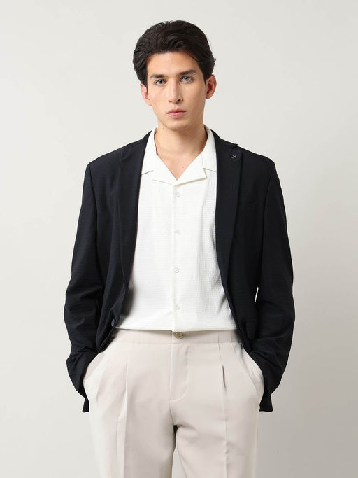 Arrow Men's Zero Calorie Slim Fit Textured Blazer