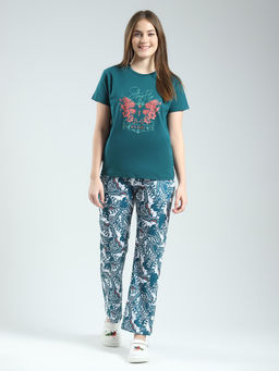 Monte Carlo - Women Printed Round Neck Lower Set (Set of 2)