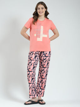 Monte Carlo - Women Printed Round Neck Lower Set (Set of 2)