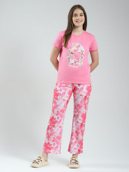 Monte Carlo - Women Floral Printed Round Neck Lower Set (Set of 2)