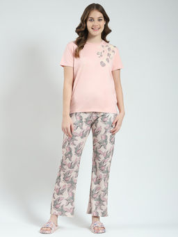 Monte Carlo - Women Printed Round Neck Lower Set (Set of 2)