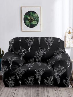 Cortina - Quirky Print 1 Single Seater Sofa Cover - Black