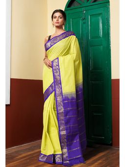 Unnati Silks - Green Pure Handloom Gadwal Cotton Saree