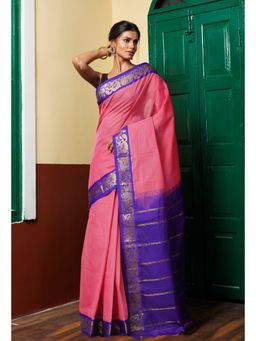 Unnati Silks - Pink Pure Handloom Gadwal Cotton Saree