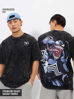The Souled Store - Venom Tattered Men Oversized T-Shirt