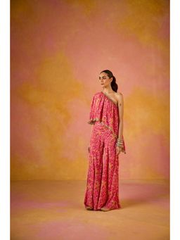 Old Marigold - Amayra Hot Pink Muslin Top with Sharara