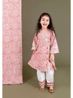 Chotibuti - Pink Block Printed Kurta with Pants