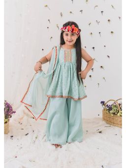 Chotibuti - Green Silk Thread Work Sharara Set