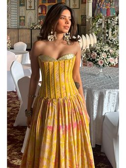 Old Marigold - Hania Sequinned Yellow Corset